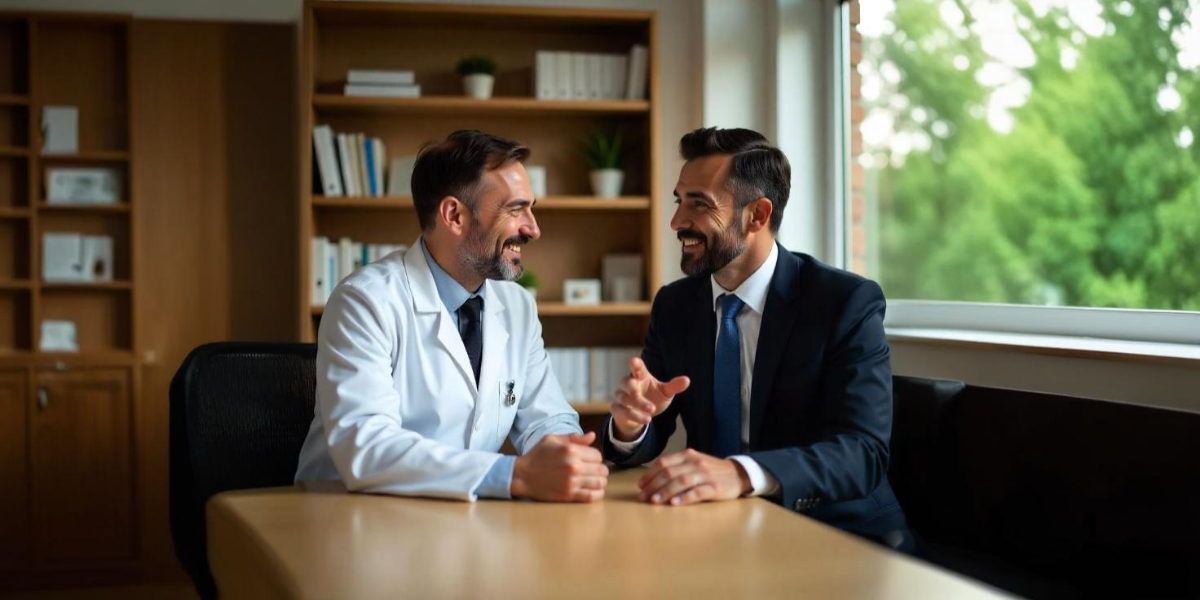 Veterinario hablando con un asesor veterinario