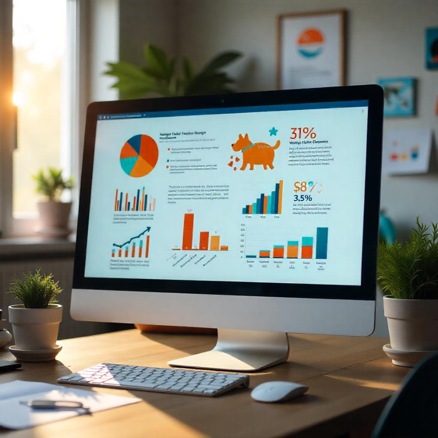 Una pantalla de ordenador mostrando una infografías con datos